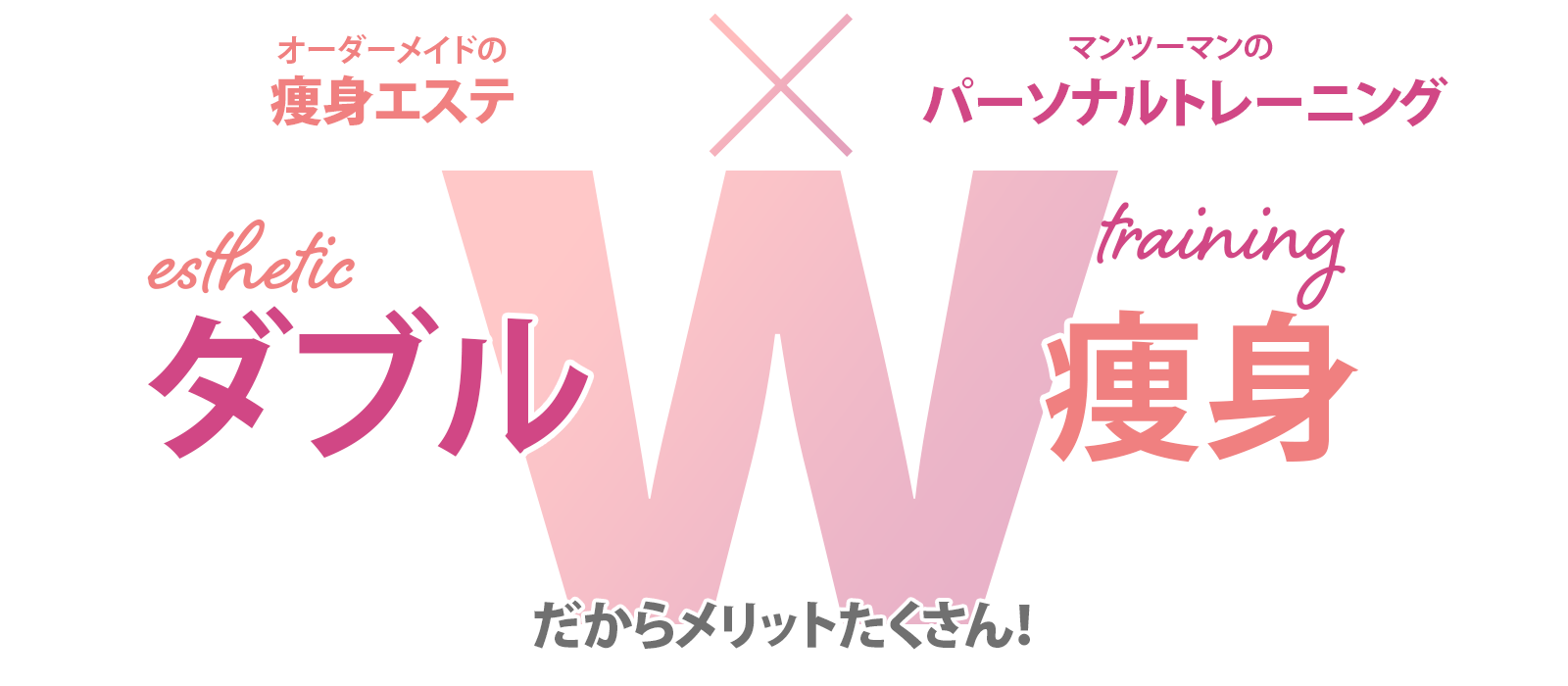 オーダーメイドの痩身エステ×マンツーマンのパーソナルトレーニング ダブル痩身だからメリットたくさん！