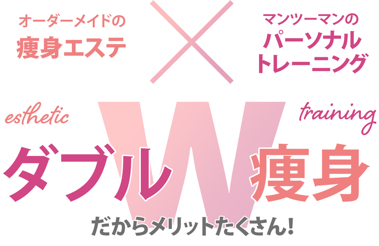 オーダーメイドの痩身エステ×マンツーマンのパーソナルトレーニング ダブル痩身だからメリットたくさん！