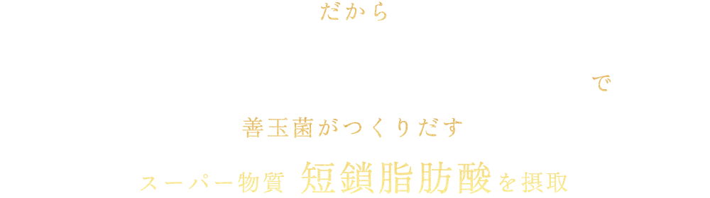 だから魔法のTANSAで善玉菌がつくりだすスーパー物質短鎖脂肪酸を摂取