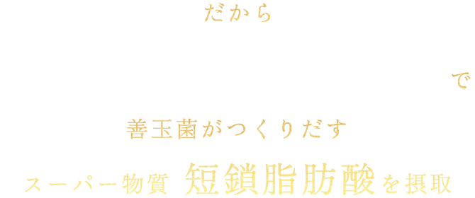 だから魔法のTANSAで善玉菌がつくりだすスーパー物質短鎖脂肪酸を摂取